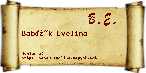 Babák Evelina névjegykártya